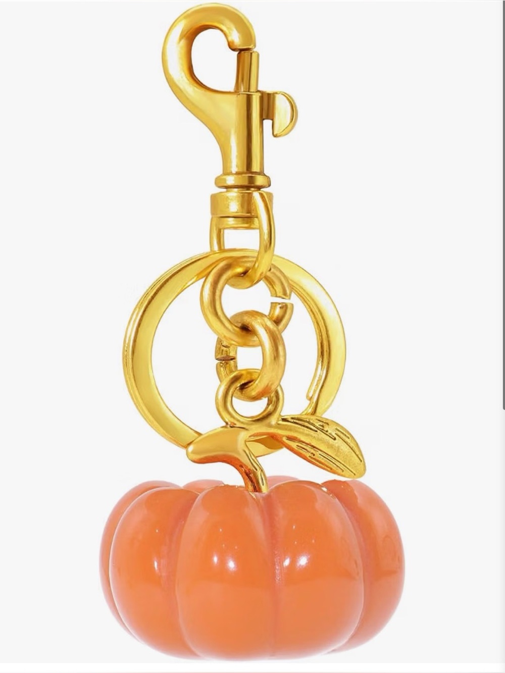 Gold and Orange Pumpkin Keychain Purse Charm
